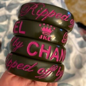 Jessica Kagan Cushman,Black & Pink, SOLD-OUT Nantucket Ripped off Chanel Bangle